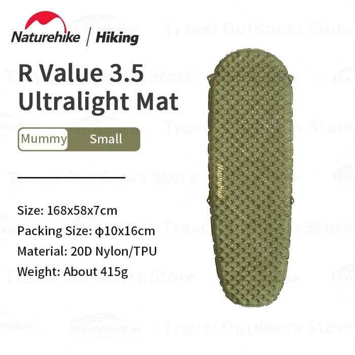 Naturehike R3.5 Inflatable Sleeping Pad – Ultralight Winter Camping Mattress