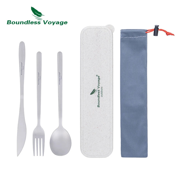 Boundless Voyage Titanium Dinner Set – Lightweight Camping Cutlery Set