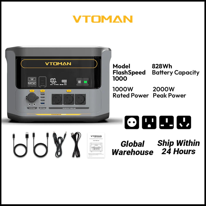 VTOMAN FlashSpeed 1000 Portable Power Station | 828Wh LiFePO4 Battery | 1000W (2000W Peak)