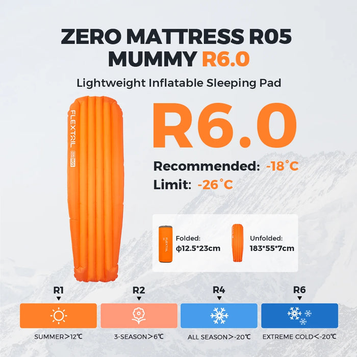 FLEXTAIL ZERO MATTRESS MUMMY – Ultralight Insulated Sleeping Pad