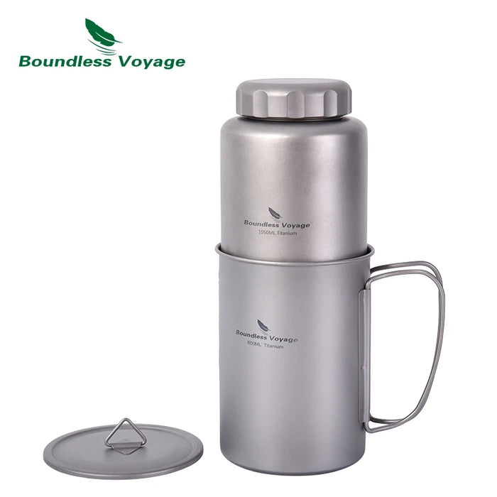 Boundless Voyage Titanium Water Bottle – 1050ml Outdoor Sports & Camping Canteen