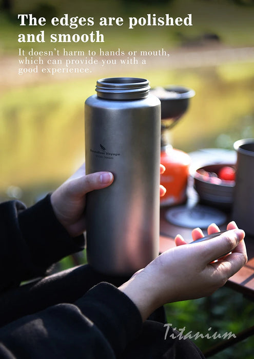 Boundless Voyage Titanium Water Bottle – 1050ml Outdoor Sports & Camping Canteen