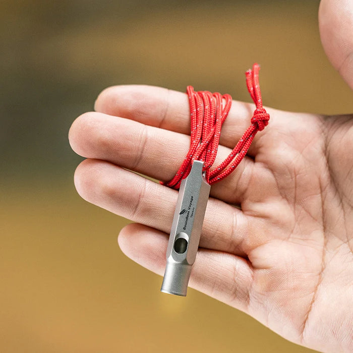 Boundless Voyage Titanium Emergency Survival Whistle with Lanyard – Compact & Durable