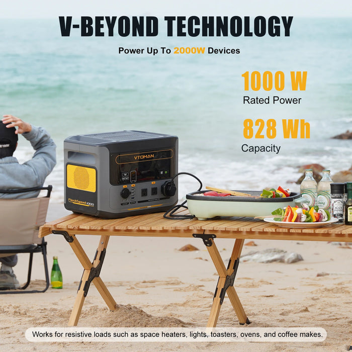 VTOMAN FlashSpeed 1000 Portable Power Station | 828Wh LiFePO4 Battery | 1000W (2000W Peak)