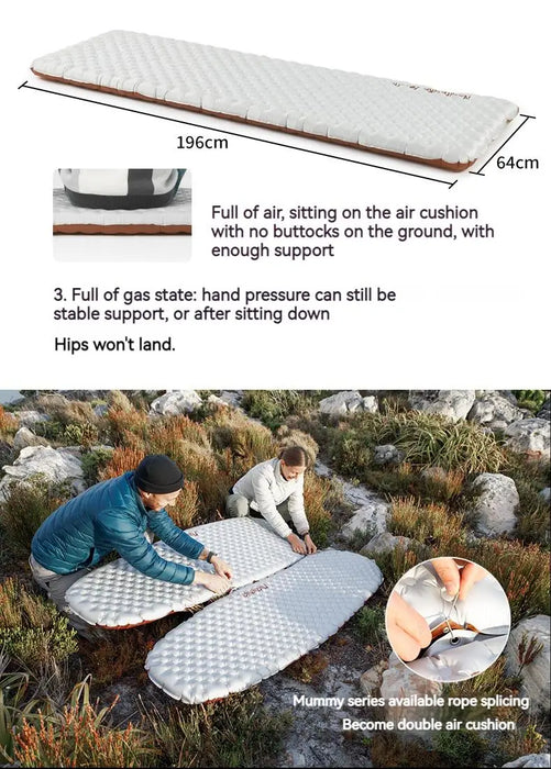 Naturehike R5.8 Inflatable Mattress – Ultralight Thermal Insulation Sleeping Pad for Outdoor Camping & Hiking