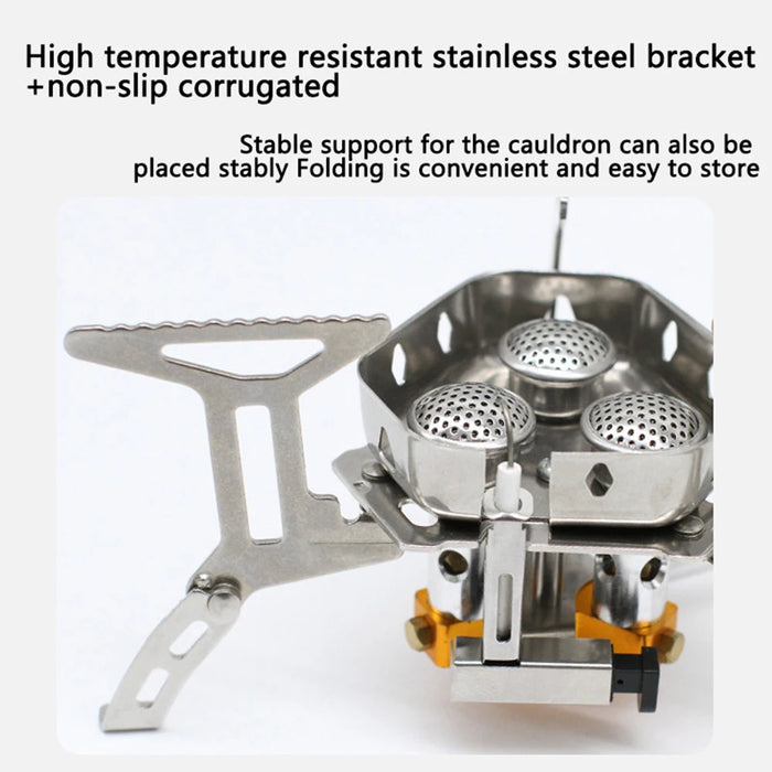 5800W Portable Camping Gas Stove – Windproof 3-Head High-Power Burner | Foldable & Lightweight Outdoor Cooking Gear