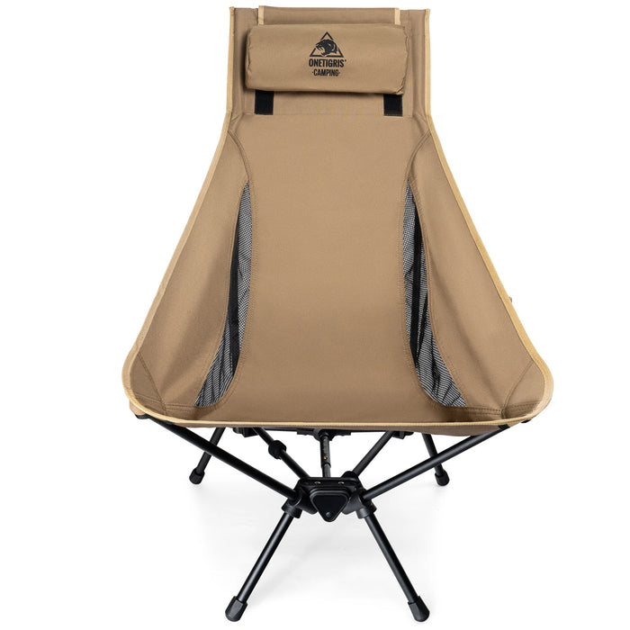 OneTigris Tigerblade High Back Camping Chair – Foldable & Comfortable Outdoor Chair with Pillow