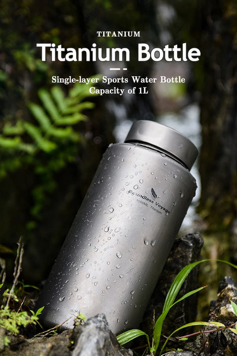 Boundless Voyage Wide Mouth Titanium Sports Water Bottle – 1L Leakproof Outdoor Bottle