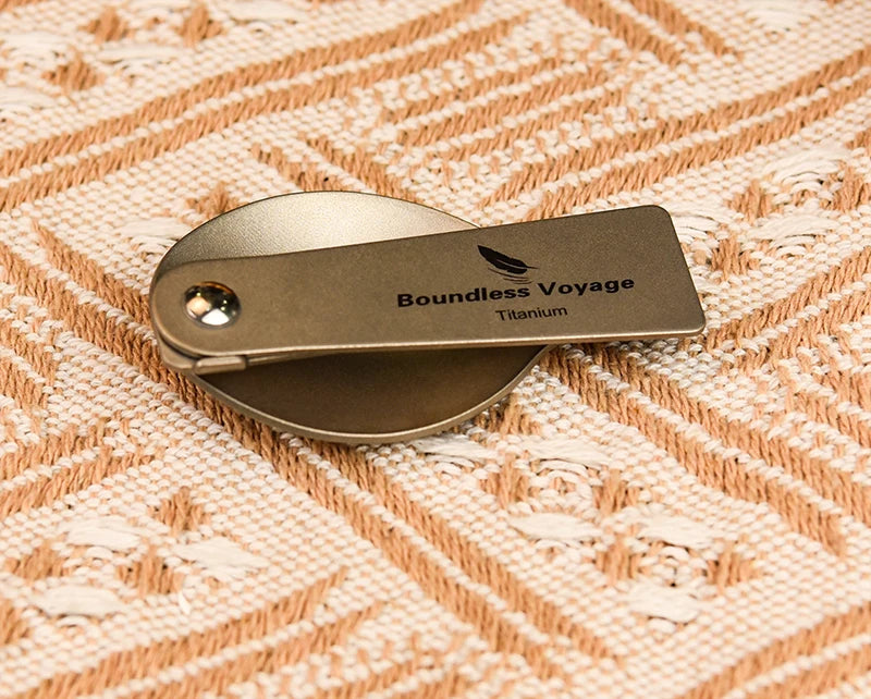 Boundless Voyage Titanium Folding Spoon – Lightweight & Portable Travel Utensil