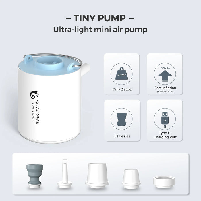 FLEXTAIL TINY PUMP – Portable Rechargeable Mini Air Pump for Camping, Mattresses & Vacuum Bags