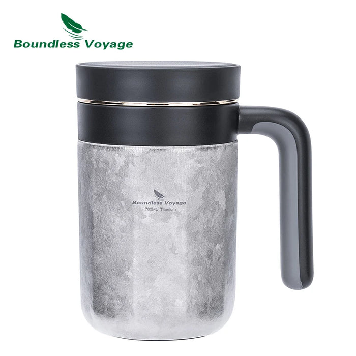 Boundless Voyage 0.7L Titanium Double-Walled Travel Mug – Insulated Coffee & Tea Cup