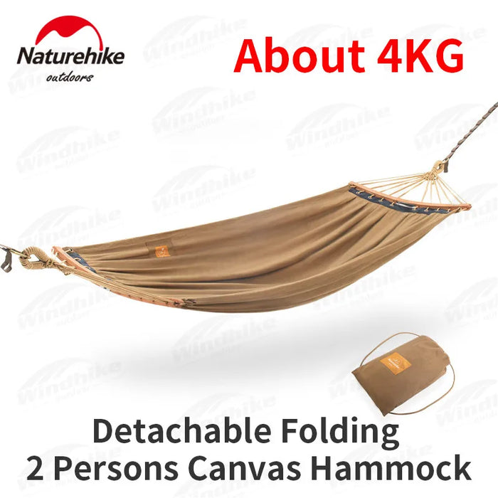 Naturehike Camping Hammock – Portable 2-Person Folding Canvas Swing Chair with 300kg Capacity