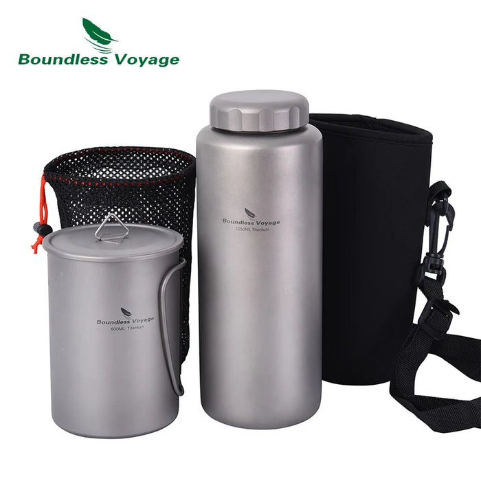 Boundless Voyage Titanium Water Bottle – 1050ml Outdoor Sports & Camping Canteen