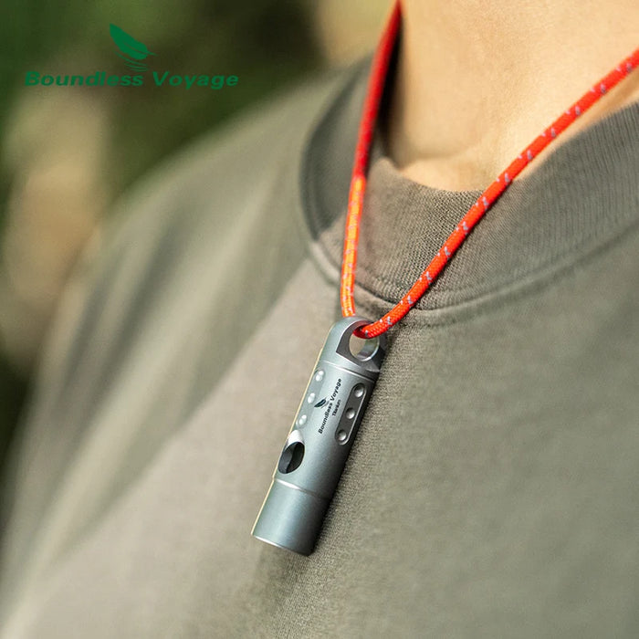 Boundless Voyage Titanium Emergency Survival Whistle – Compact & Loud