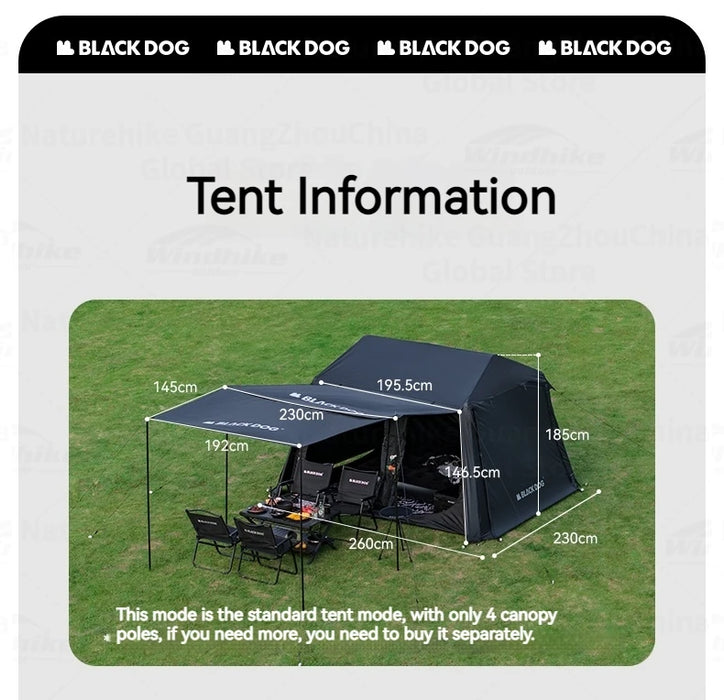 Naturehike BLACKDOG Automatic Tent – Quick-Opening Waterproof Cabin Tent for Family Camping