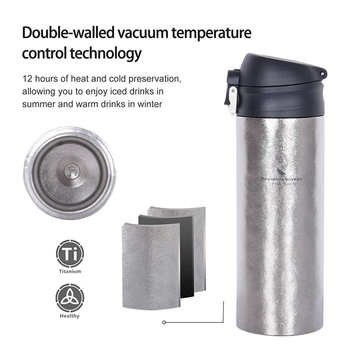 Boundless Voyage Titanium Double-Walled Vacuum Mug – 380ml Thermal Insulation Cup for Coffee & Tea