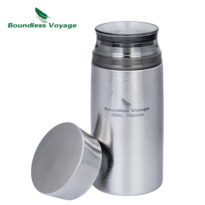 Boundless Voyage 280ml Titanium Insulated Bottle – Portable Travel Coffee & Tea Cup