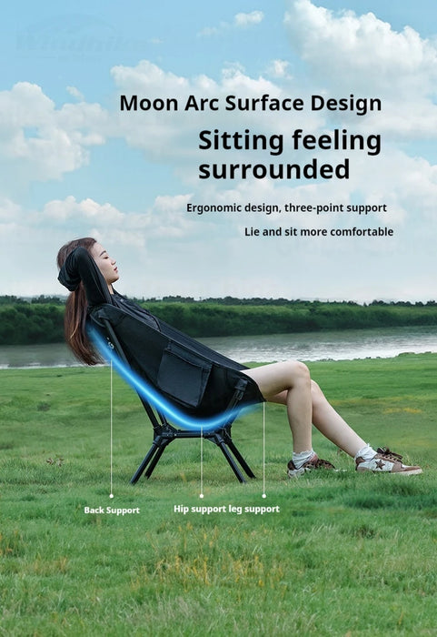 Naturehike BLACKDOG Moon Chair – Adjustable Height, Wide Seat & Ultra-Lightweight Camping Chair