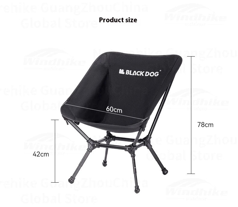 Naturehike BLACKDOG Moon Chair – Adjustable Height, Wide Seat & Ultra-Lightweight Camping Chair