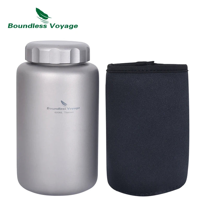 Boundless Voyage Titanium Water Bottle – 1050ml Outdoor Sports & Camping Canteen