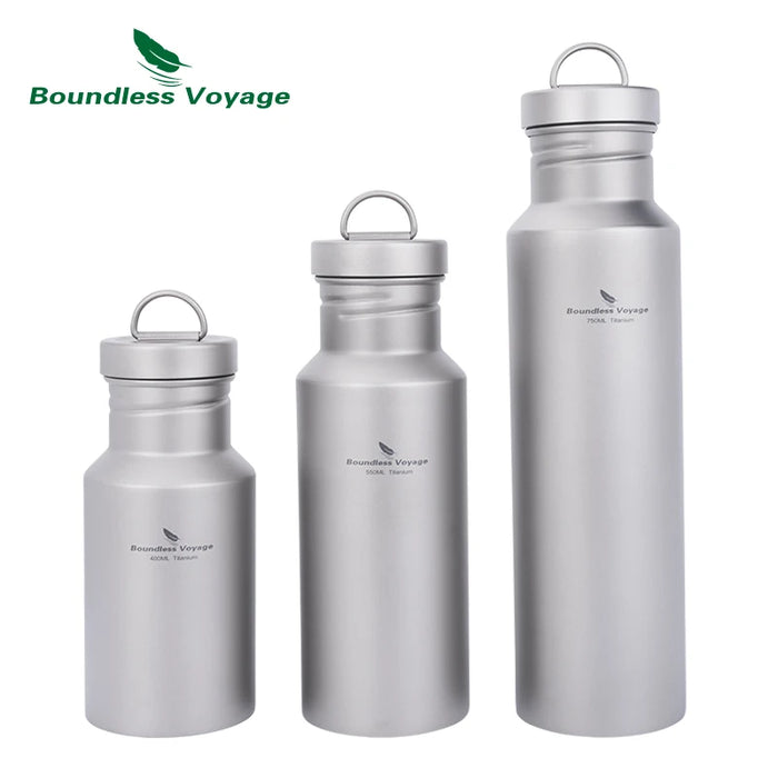 Boundless Voyage Wide Mouth Titanium Water Bottle – 400ml / 550ml / 750ml