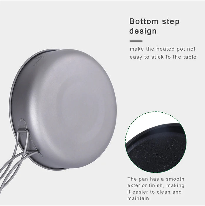 Boundless Voyage Titanium Non-Stick Frying Pan – Lightweight & Durable for Camping & Outdoor Cooking