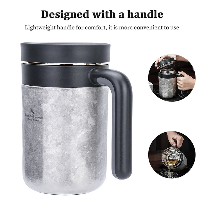 Boundless Voyage 0.7L Titanium Double-Walled Travel Mug – Insulated Coffee & Tea Cup