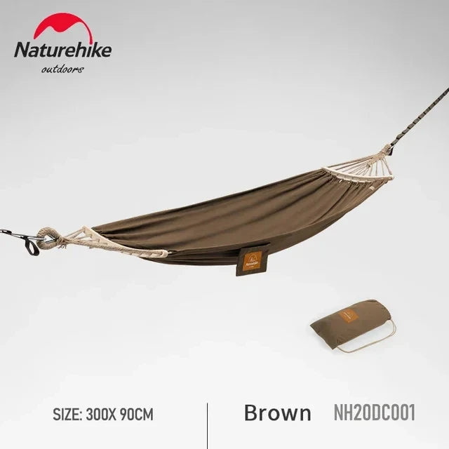 Naturehike Canvas Hammock – Anti-Rollover Single Camping Swing Bed with 250kg Capacity