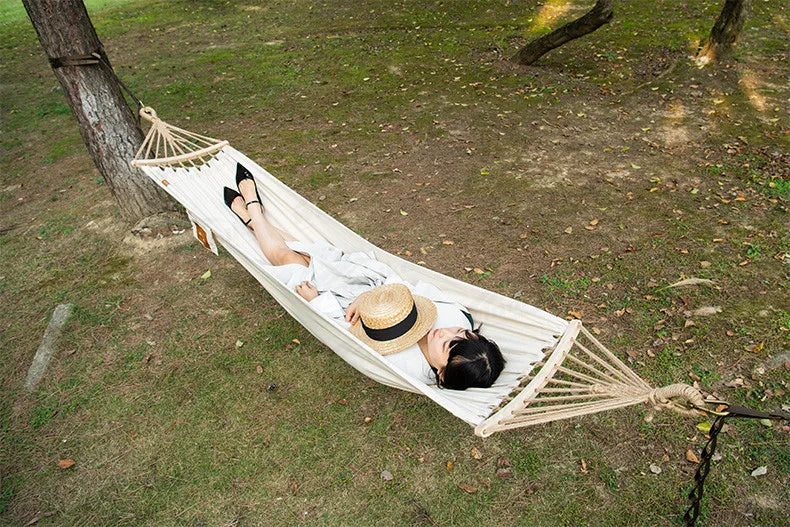 Naturehike Canvas Hammock – Anti-Rollover Single Camping Swing Bed with 250kg Capacity