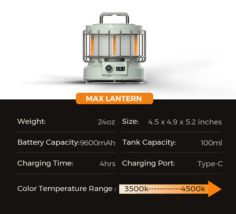 FLEXTAIL MAX LANTERN – 3-in-1 Rechargeable Camping Lantern with 9600mAh Battery