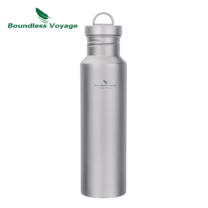 Boundless Voyage Titanium Water Bottle – 750ml with Folding Handle Lid