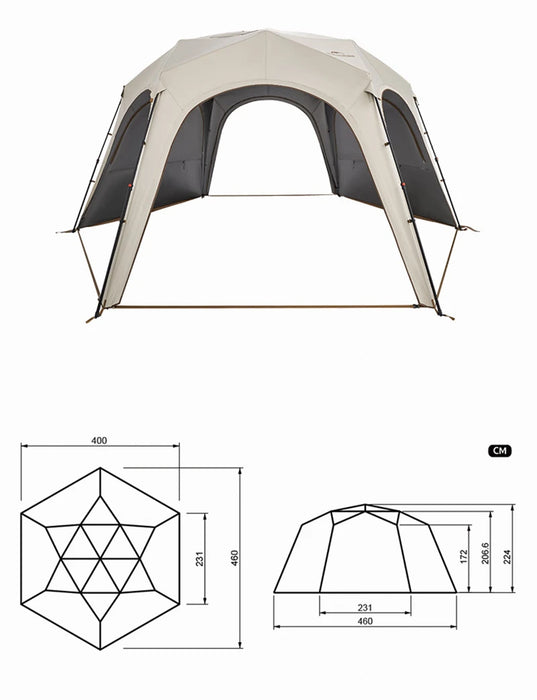 Naturehike Hexagonal Awning Tent – Quick-Opening Sunshade Canopy for Outdoor Camping & Travel