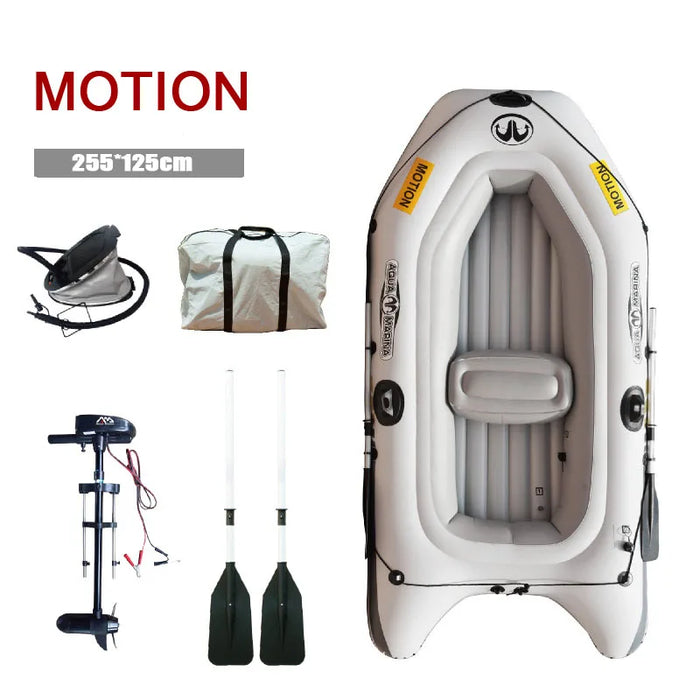 Aqua Marina MOTION Inflatable Fishing Boat | 2-Person PVC Dinghy with Paddle & Motor Mount Option