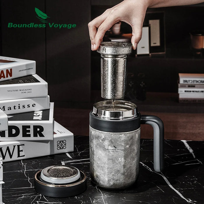 Boundless Voyage 0.7L Titanium Double-Walled Travel Mug – Insulated Coffee & Tea Cup