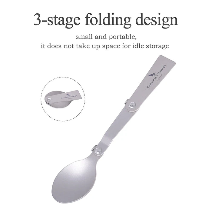 Boundless Voyage Titanium Folding Spoon – Lightweight & Portable Travel Utensil