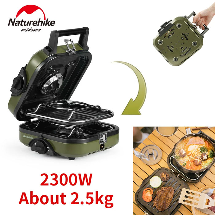 Naturehike Folding Double Fire Gas Stove – 2300W High-Power Portable Camping Burner