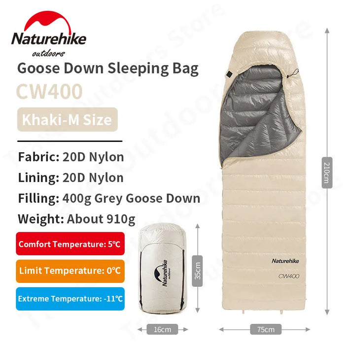 Naturehike Goose Down Sleeping Bag – Ultralight Winter Sleeping Bag for Camping & Travel