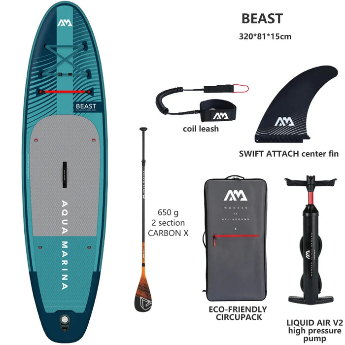 AQUA MARINA BEAST 2023 Inflatable SUP | 10'6" Stand-Up Paddleboard for Surfing & Water Sports