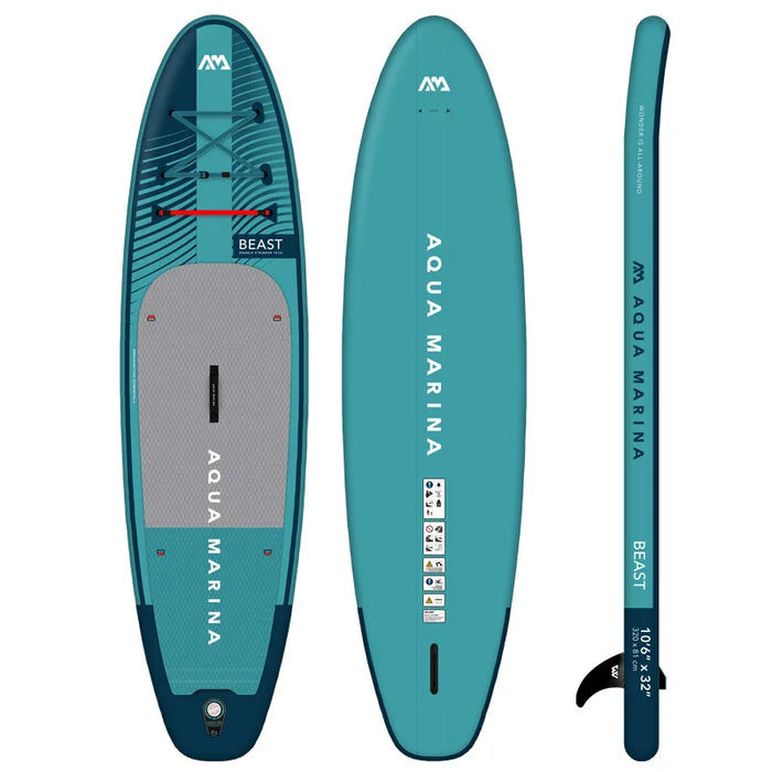 AQUA MARINA BEAST 2023 Inflatable SUP | 10'6" Stand-Up Paddleboard for Surfing & Water Sports