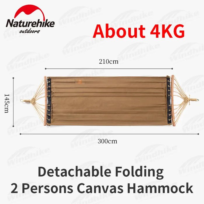 Naturehike Camping Hammock – Portable 2-Person Folding Canvas Swing Chair with 300kg Capacity