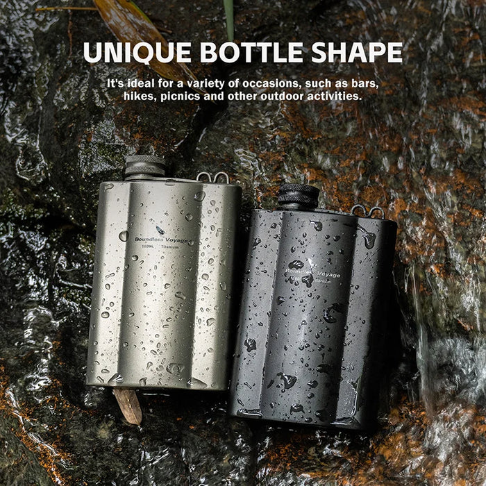 Boundless Voyage Titanium Hip Flask – Ultralight Liquor Flask with Funnel