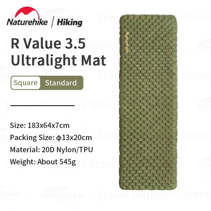 Naturehike R3.5 Inflatable Sleeping Pad – Ultralight Winter Camping Mattress