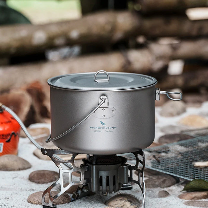 Boundless Voyage Titanium Camping Pot – Ultra-Light & Large Capacity Outdoor Cooking Pot