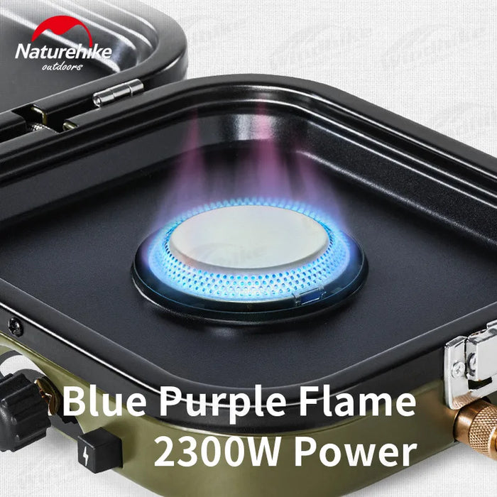 Naturehike Folding Double Fire Gas Stove – 2300W High-Power Portable Camping Burner