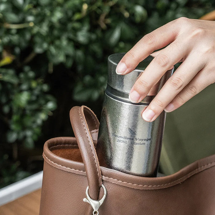 Boundless Voyage 280ml Titanium Insulated Bottle – Portable Travel Coffee & Tea Cup