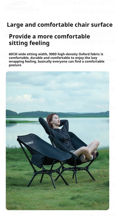 Naturehike BLACKDOG Moon Chair – Adjustable Height, Wide Seat & Ultra-Lightweight Camping Chair