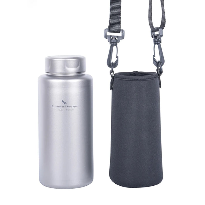 Boundless Voyage Wide Mouth Titanium Sports Water Bottle – 1L Leakproof Outdoor Bottle