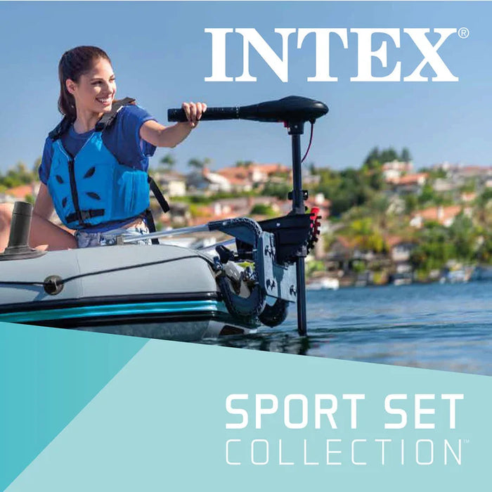 INTEX SEAHAWK 2 Inflatable Fishing Boat – 2-Person PVC Boat with Motor Mount & Accessories