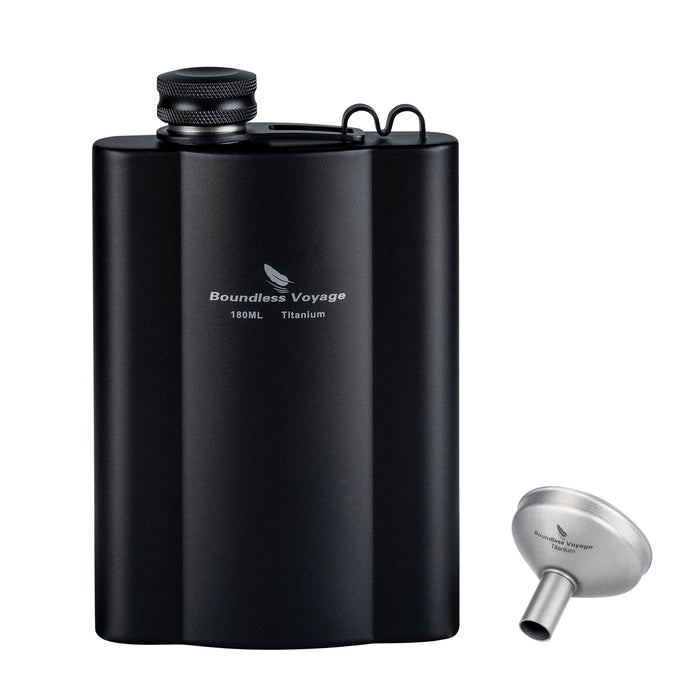 Boundless Voyage Titanium Hip Flask – Ultralight Liquor Flask with Funnel