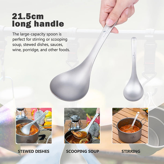 Boundless Voyage Titanium Deep-Bowled Ladle – Durable & Lightweight Cooking Spoon